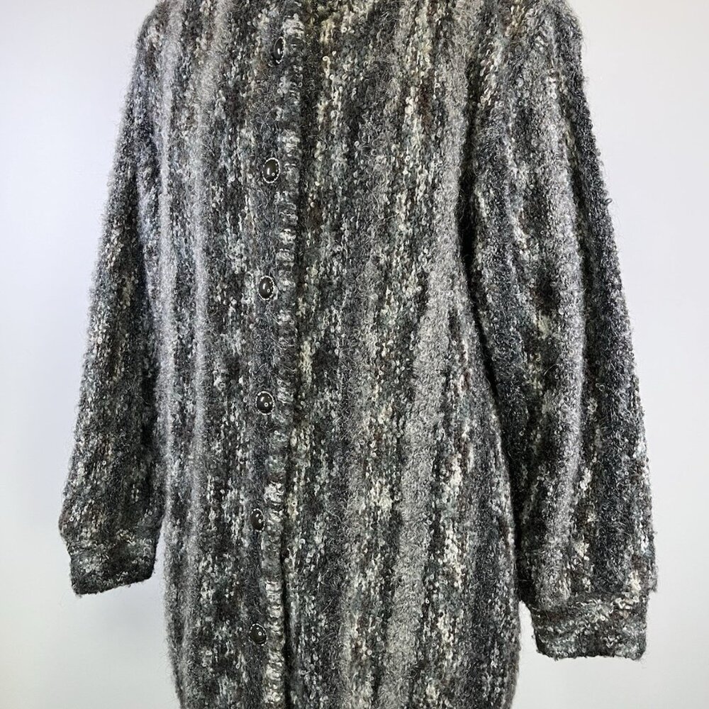 Vintage 80s Lilly of California Wool Blend Knit Cardigan Sweater Petite Small